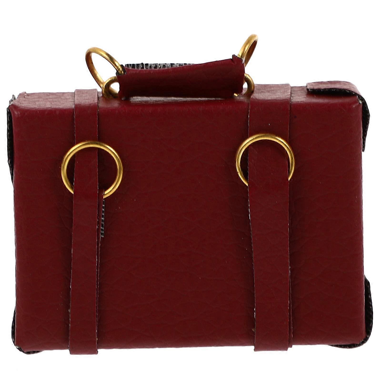 Red Miniature Vintage Bags for Decor Synthesis Material Practical and 1/12 Scale