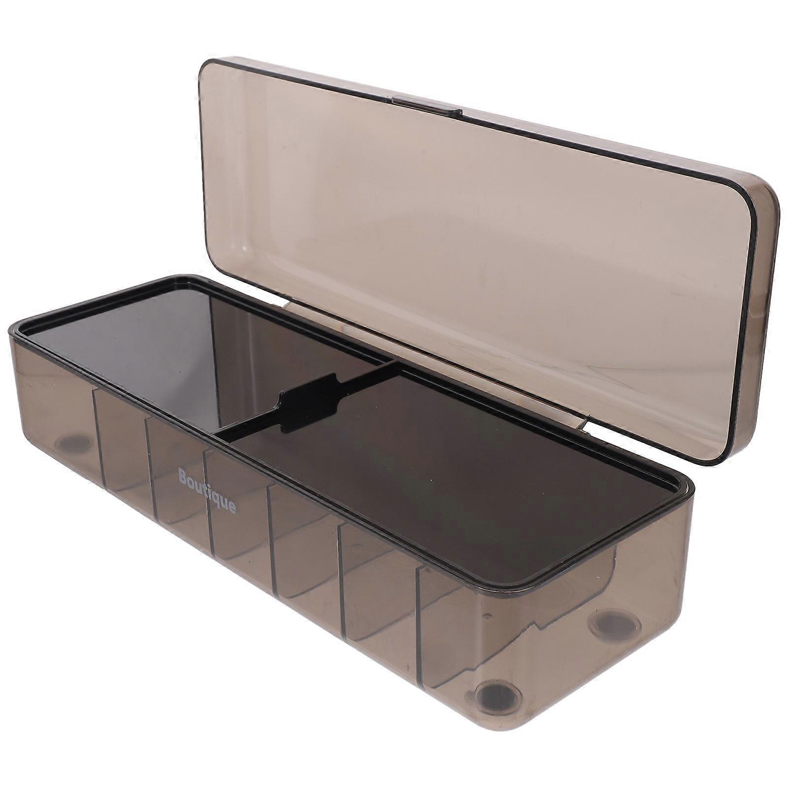 Cable Management Box Electronics Organizer for Storage 7-Slot Case