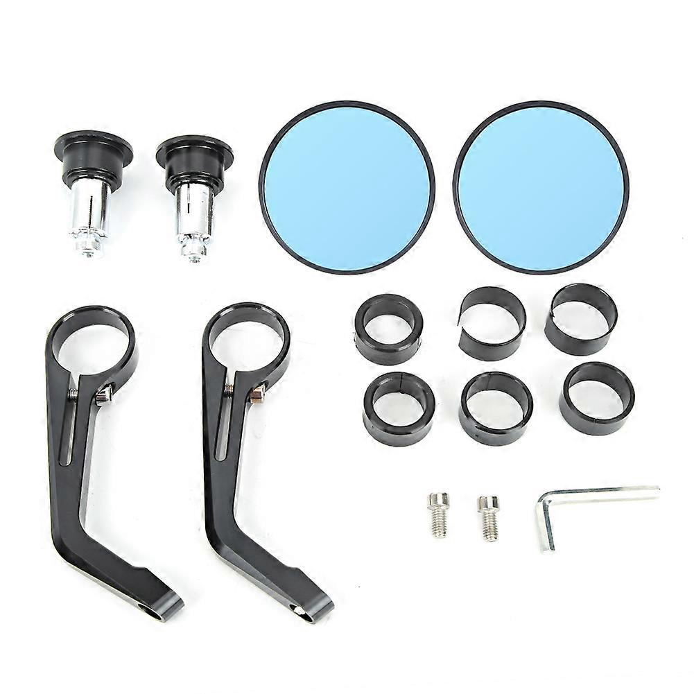 CNC Aluminum Handle Bar End Side Retro Round Rearview Mirrors Accessory