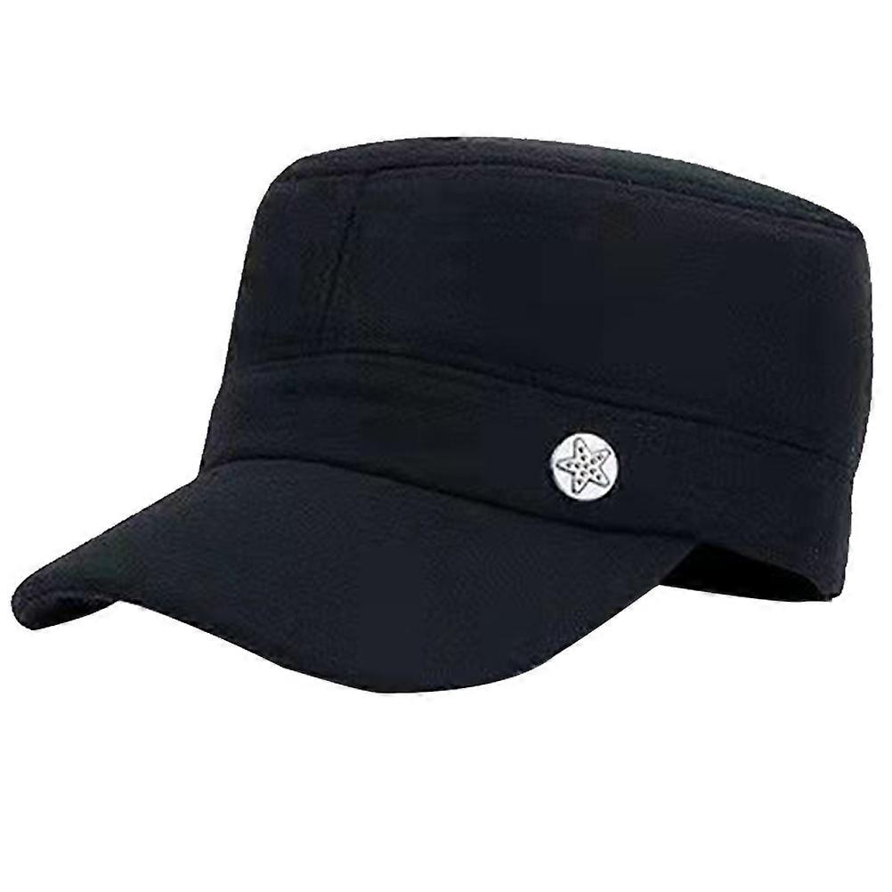 Warm Hats Cold Weather Hat Autumn and Winter Use M Size Black Cloth PP Cotton Ear Protection 1Set