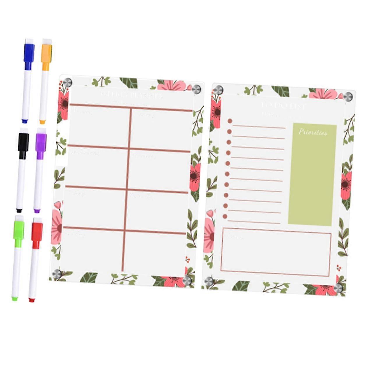 Magnetic Message Board Calendar, Magnetic Weekly Calendar For Fridge, Whiteboard Weekly Planner, 1-Set