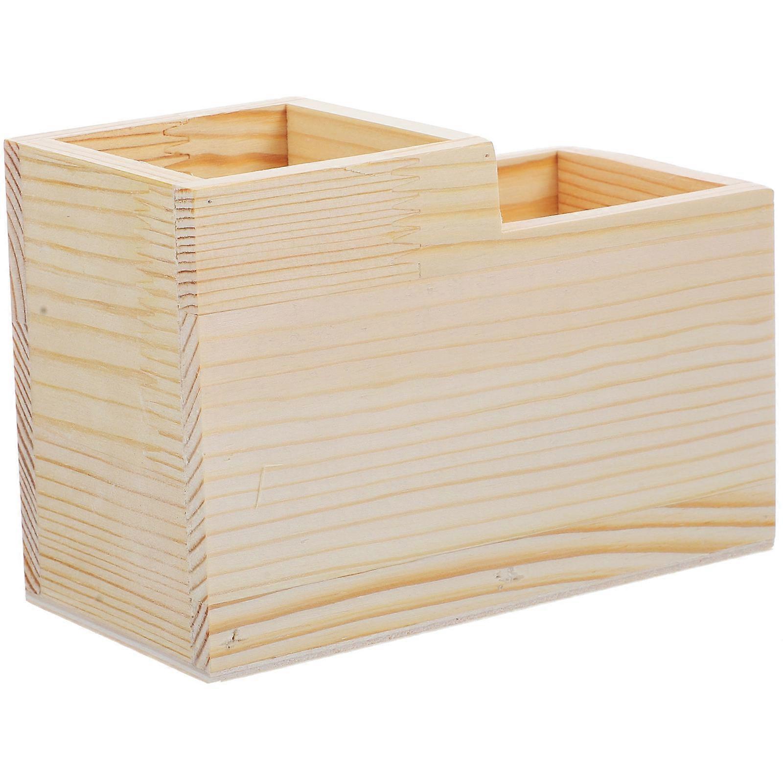 Desk Storage Organiser Nail Packing Box For Remote Controls And Writing Tools Beige 15x7.4x10.2cm 1Pack