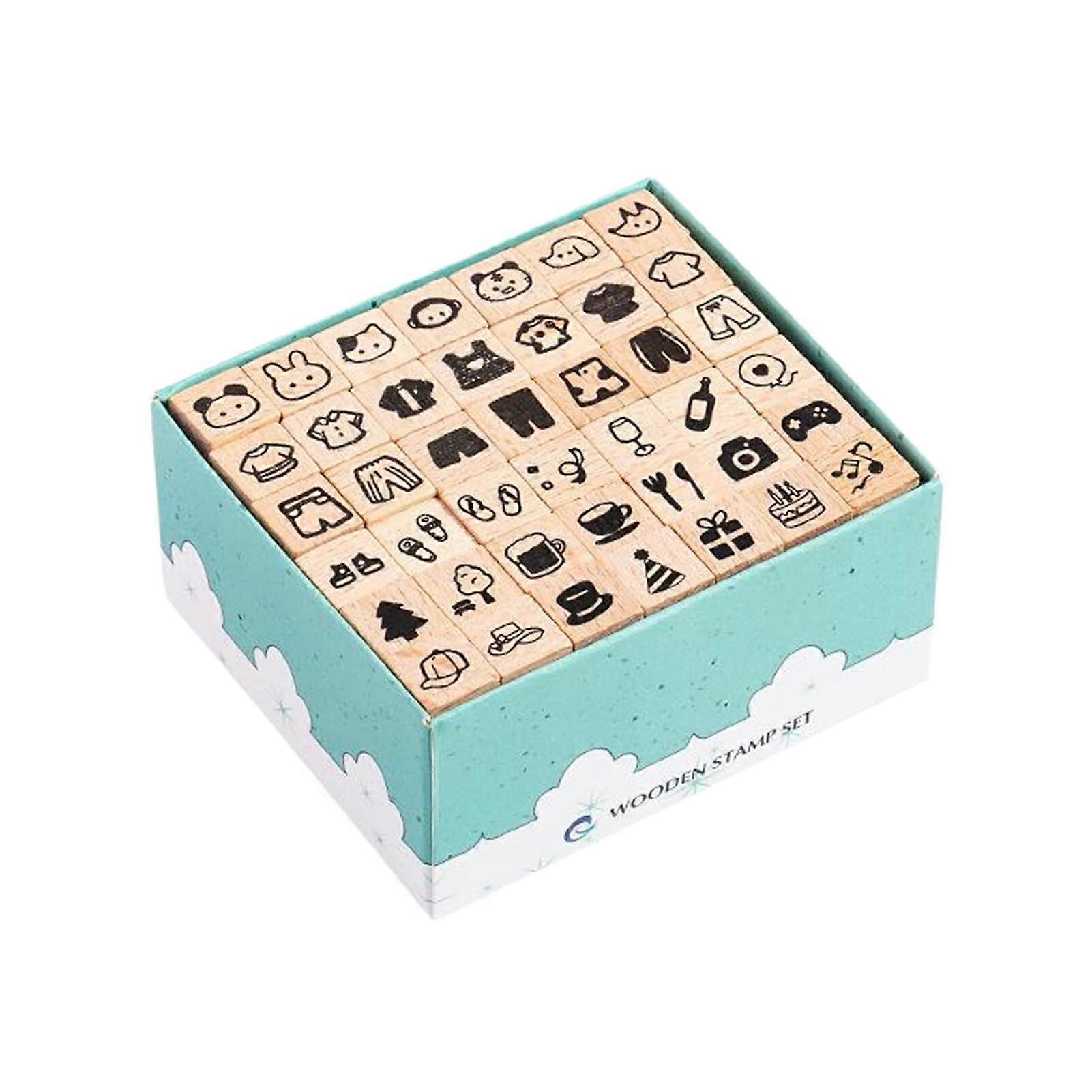 Decorative Wood Seal Set for DIY Journal, Scrapbook, and Cards - Handmade Cute Wax Seal Stamps, Various Designs, 5 Pieces