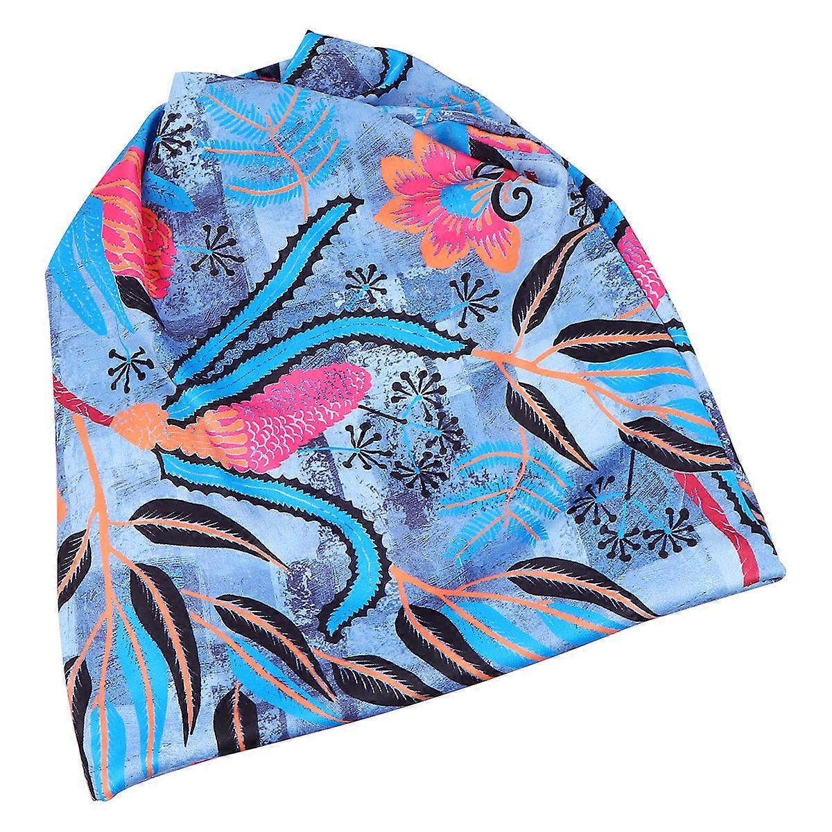 Elastic Confortabil Chimioterapie Eșarf Practic Chimioterapie Înveliș Turban Fete Activități în aer liber Albastru Cer-1Set