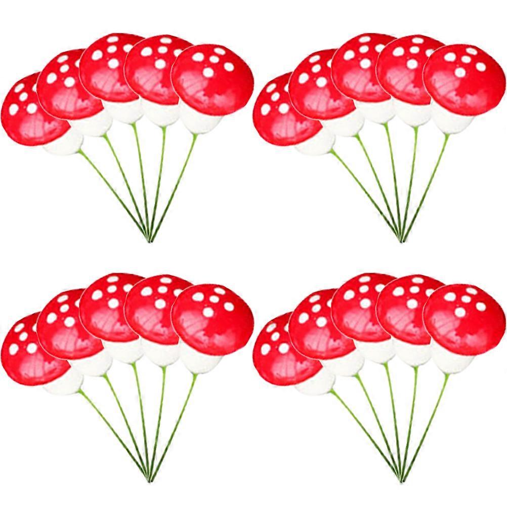 Decorative Mini Mushrooms Landscape Layout DIY Projects Assorted Color 2x1.7cm 60Pcs