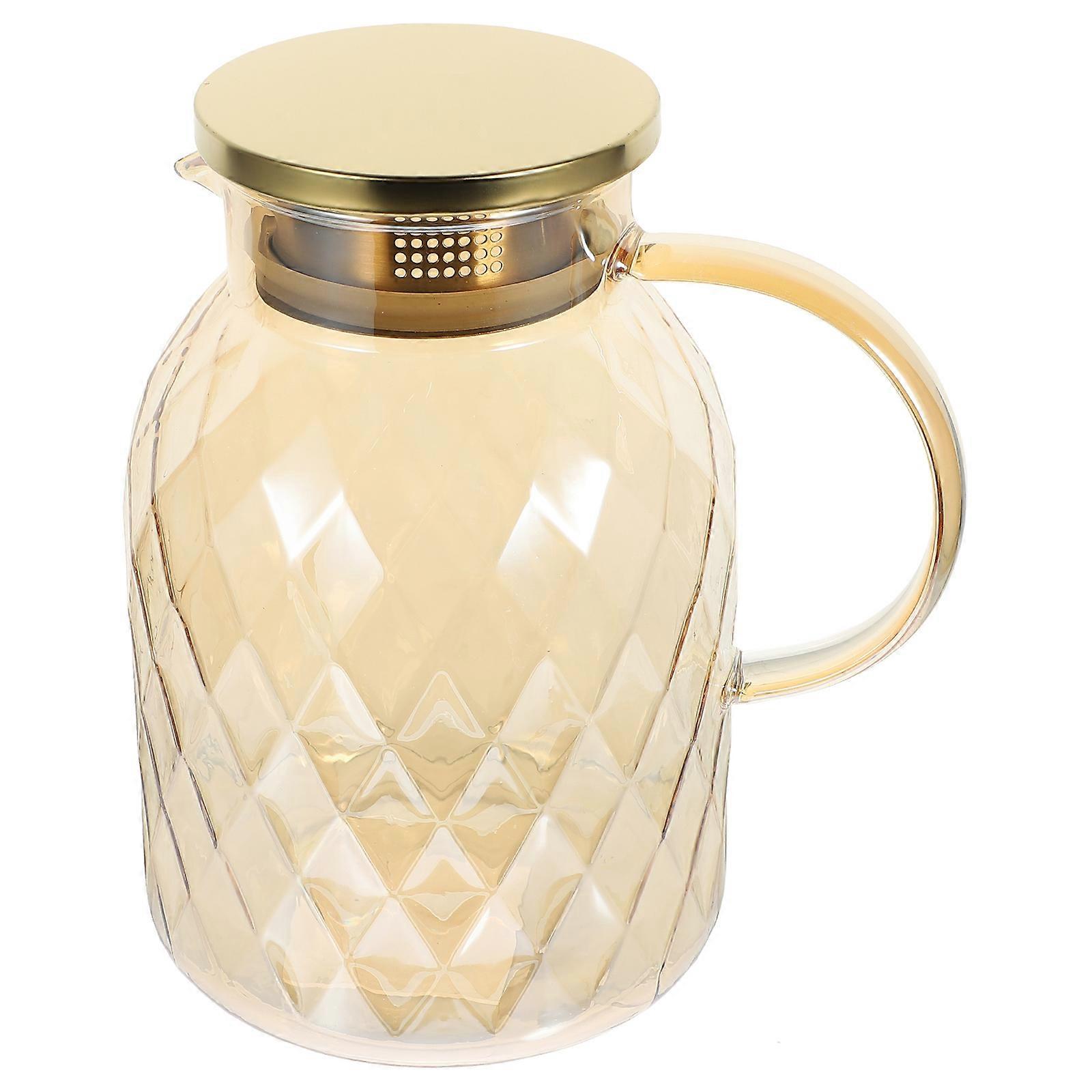 Heat Resistant Thick Glass Teapot with Handle – Stovetop Safe Portable Kitchen Beverage Container for Tea and Herbal Infusions
