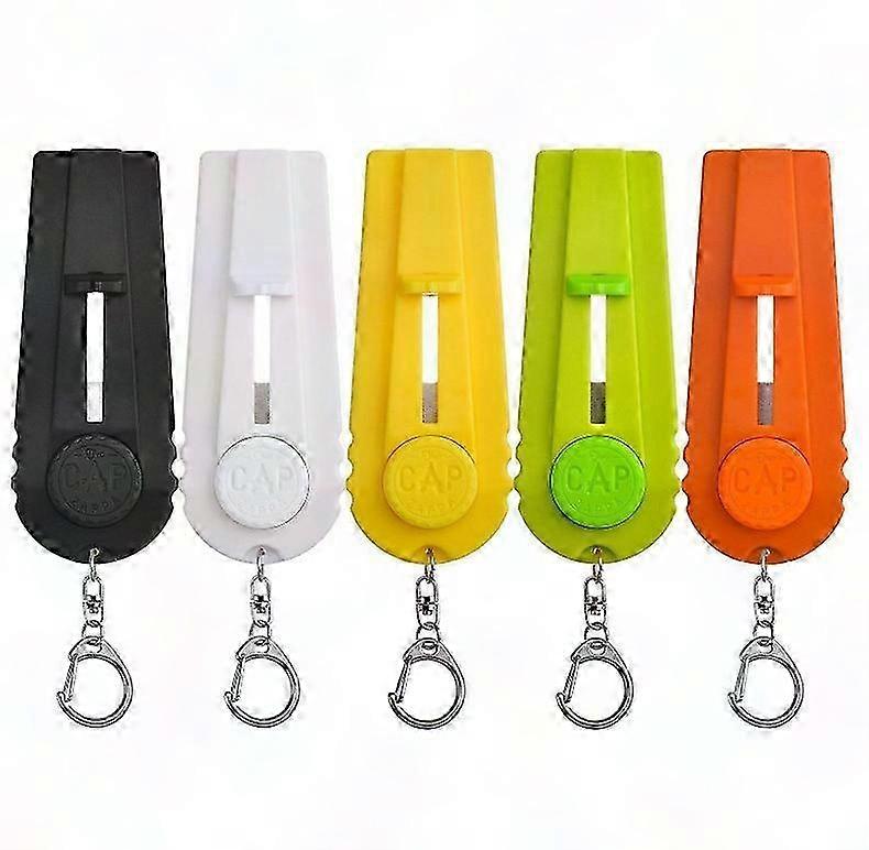 5-Pack Bottle Cap Launchers with Keychain - Assorted Colors for Beer Caps