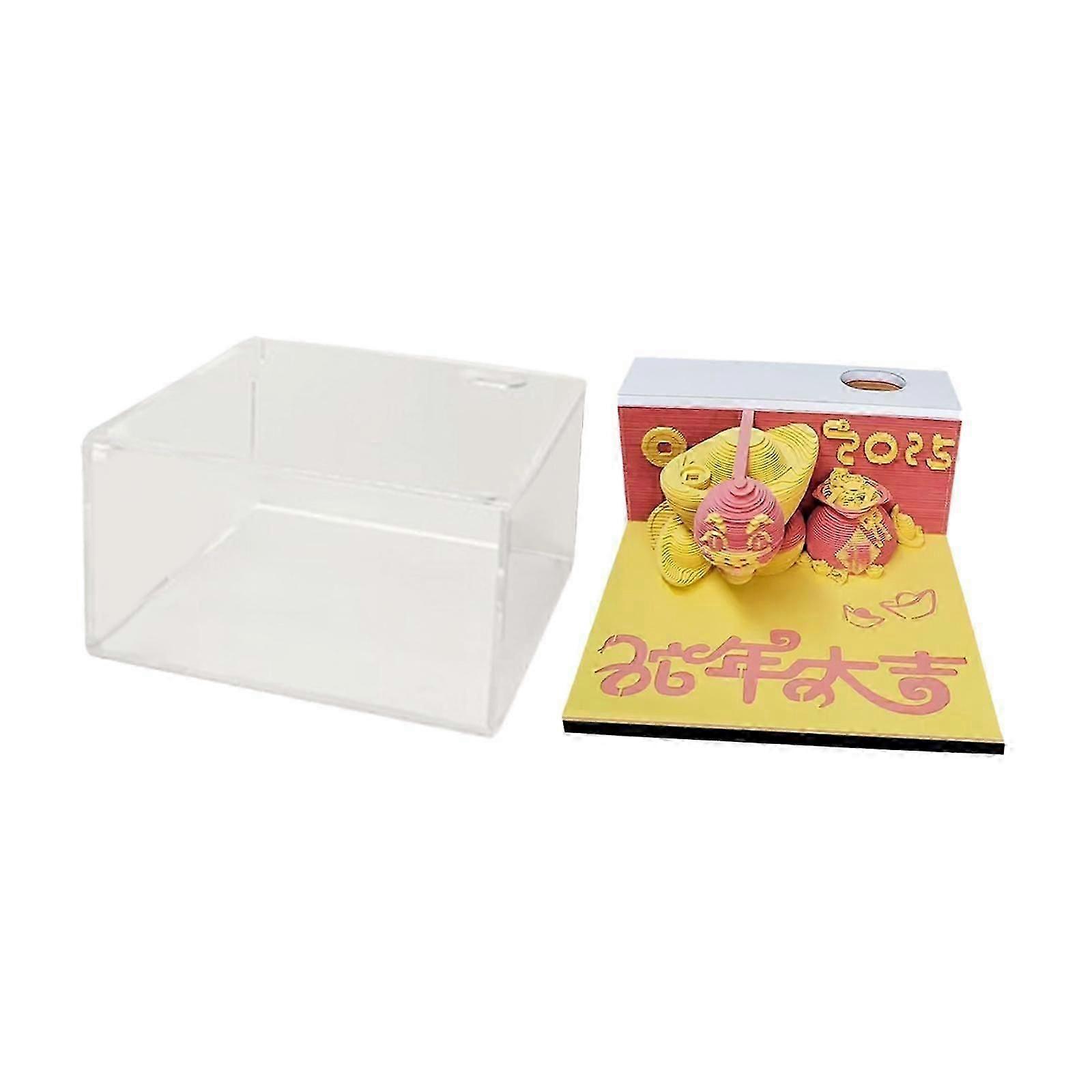 3D Memo Pad Craftsmanship Paper Carving Calendar for Home Dormitory New Year