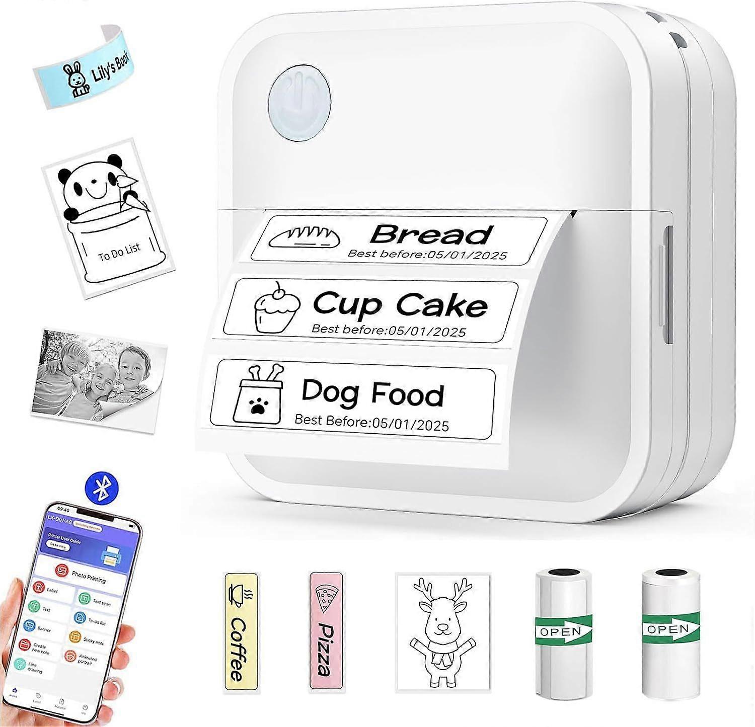 2025 Latest Model Label Maker Machine with Tape - Mini Sticker Printer Bluetooth
