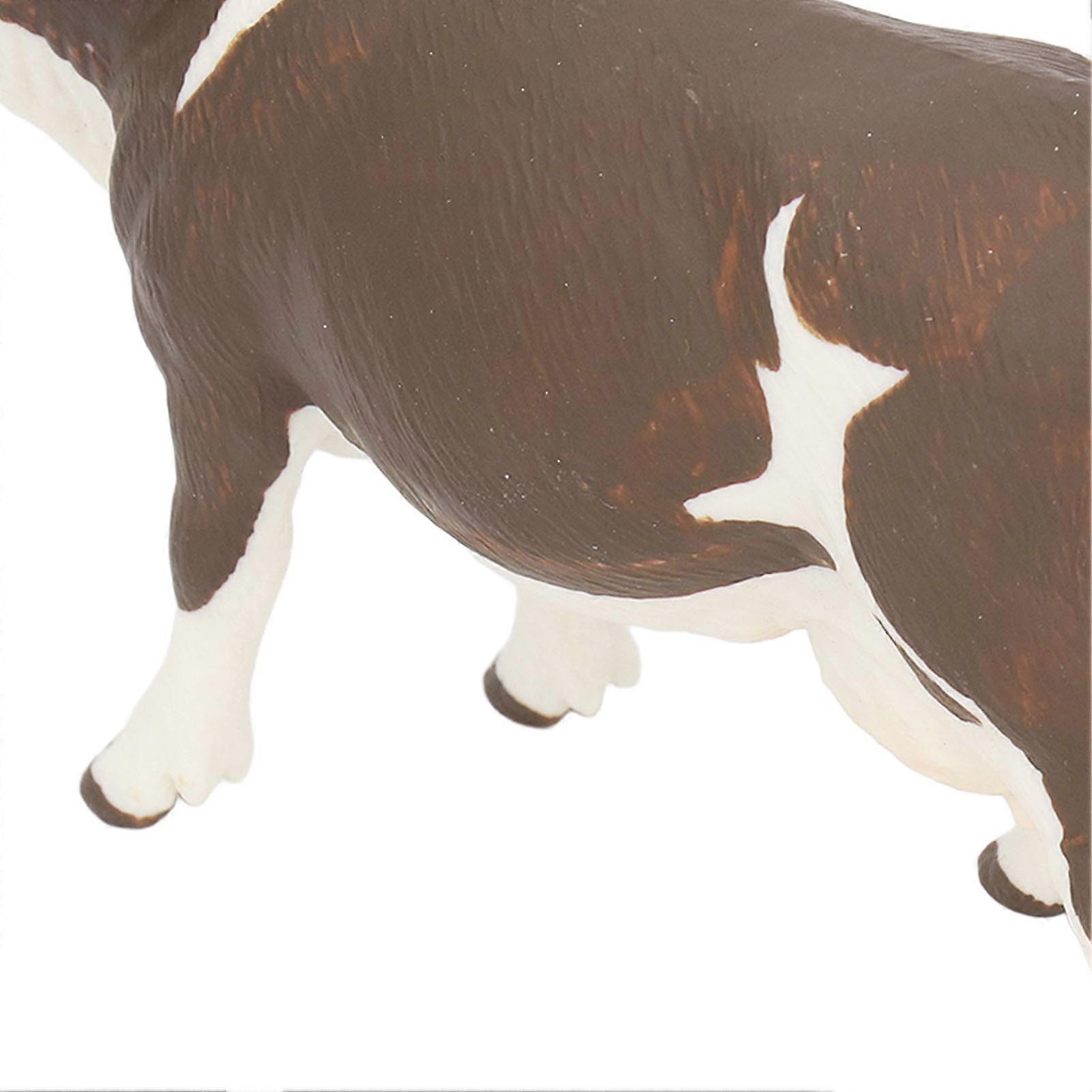 Cow Figurine Vivid Colors Lifelike Details Soft Plastic Safe Durable Simmental Cow Toy for Table Shelf Decoration