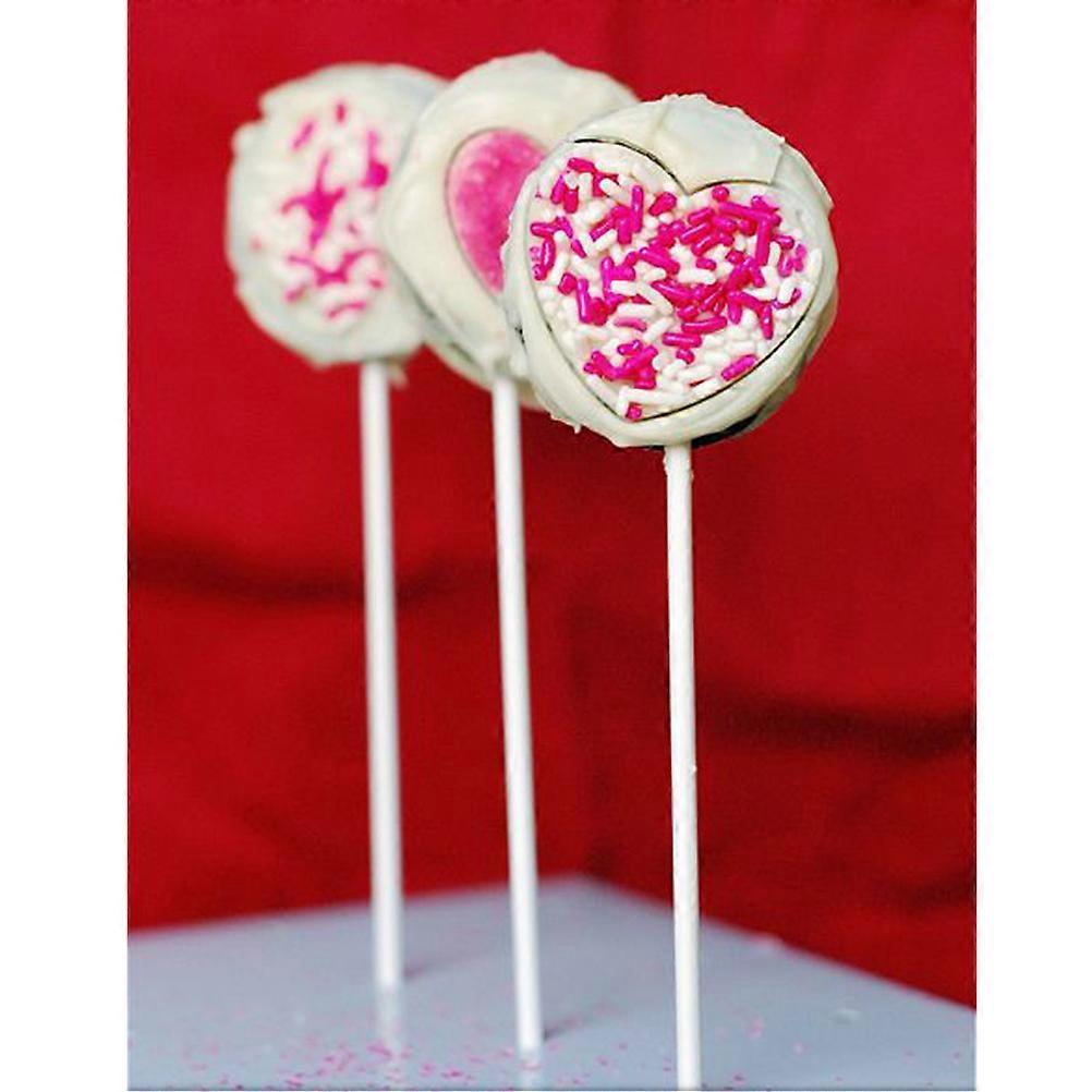 50pcs White Paper Lollipop Sticks Cake Sticks for Birthday Party DIY Craft Project