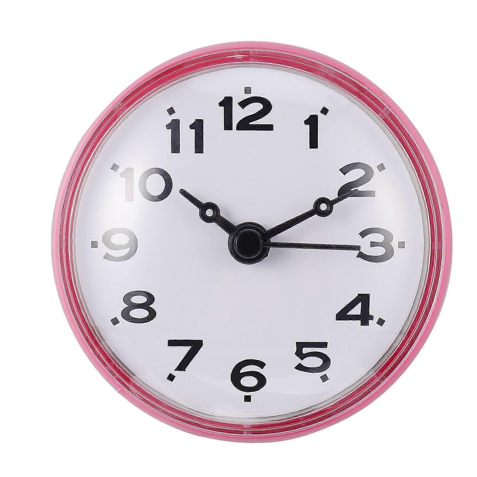 1Pc Silent Waterproof Wall Clock with Suction Cup for Bathroom