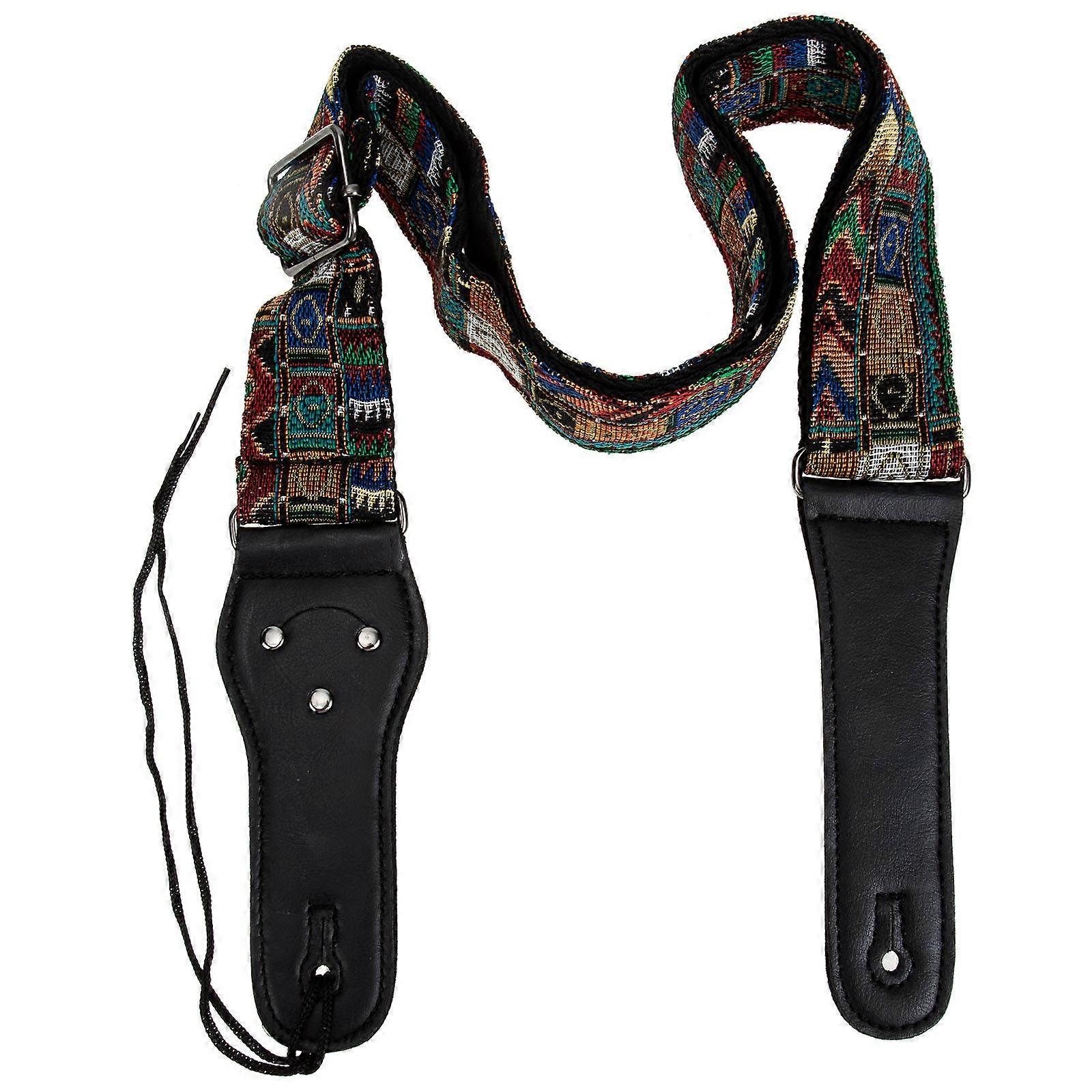 Guitar Strap Bohemia Style Folk Guitar Music Instrument Adjustable Length 1Set