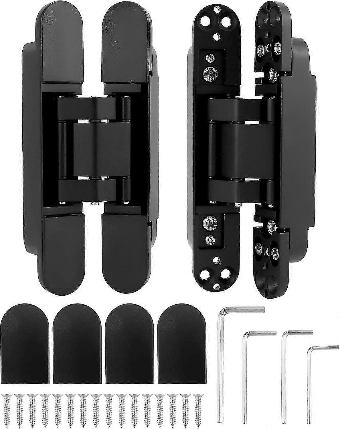2025 Latest Model  Adjustable Hidden Door Hinges (2Pack) in Sleek Black  6"