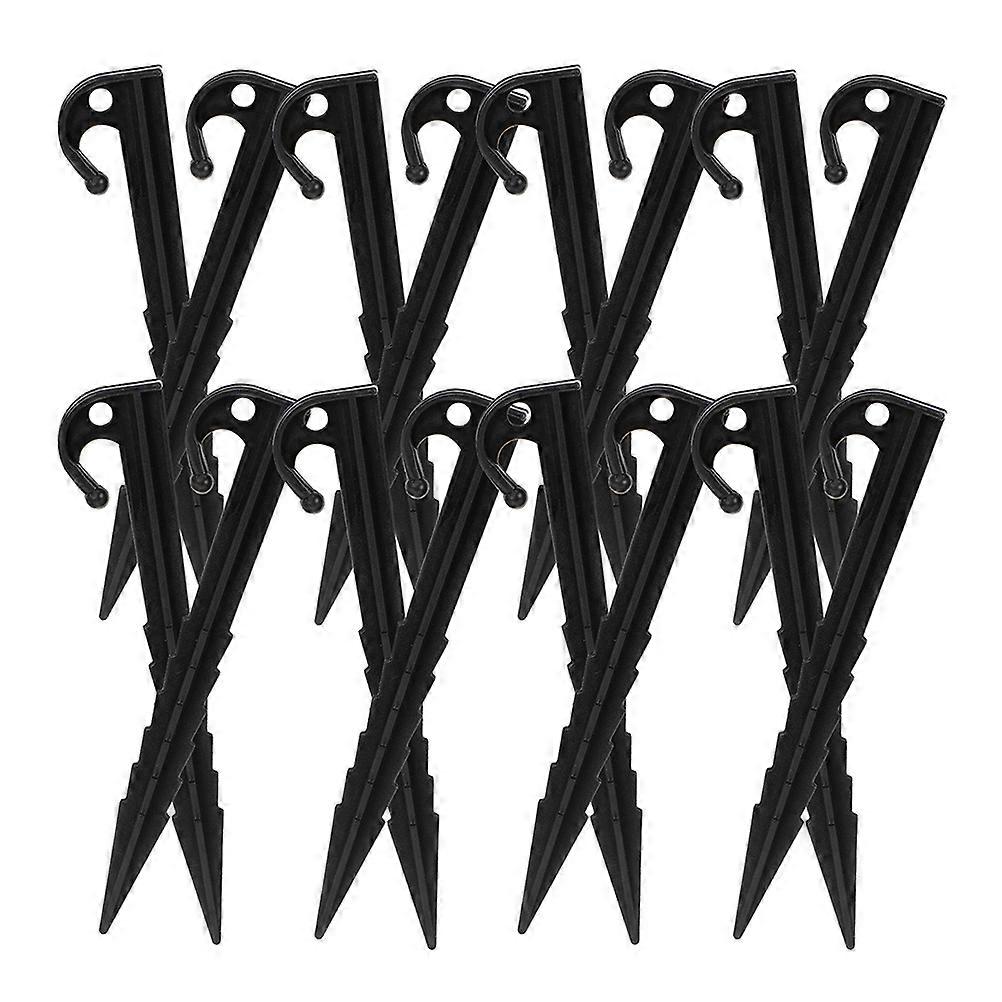 Heavy Duty Plastic Tent Stakes for Outdoor Use Black Color with Strong Holding Power in Sand and Snow 40 Pieces