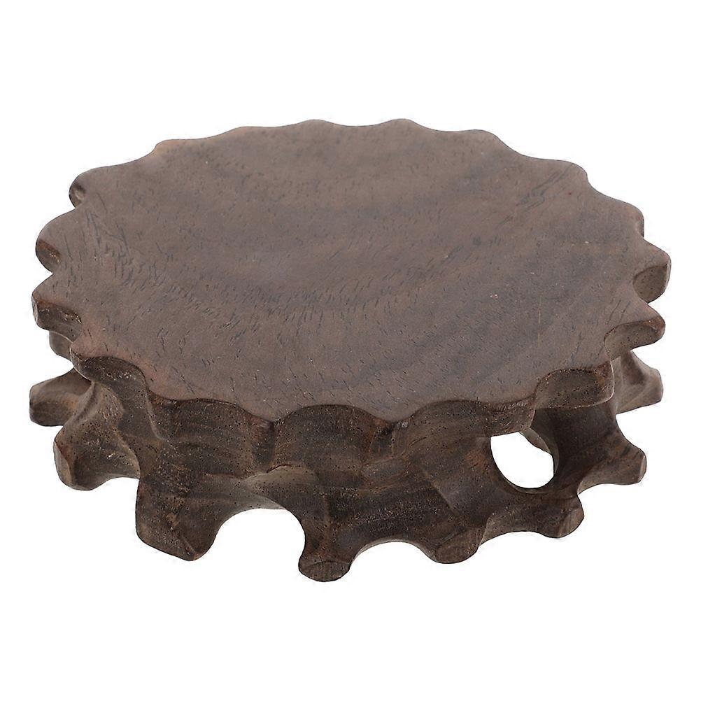 Stable Support Crystal Ball Stand Wood Round Shape Display Platform For Teapot And Bonsai 10.00X10.00X2.50CM 1Pcs