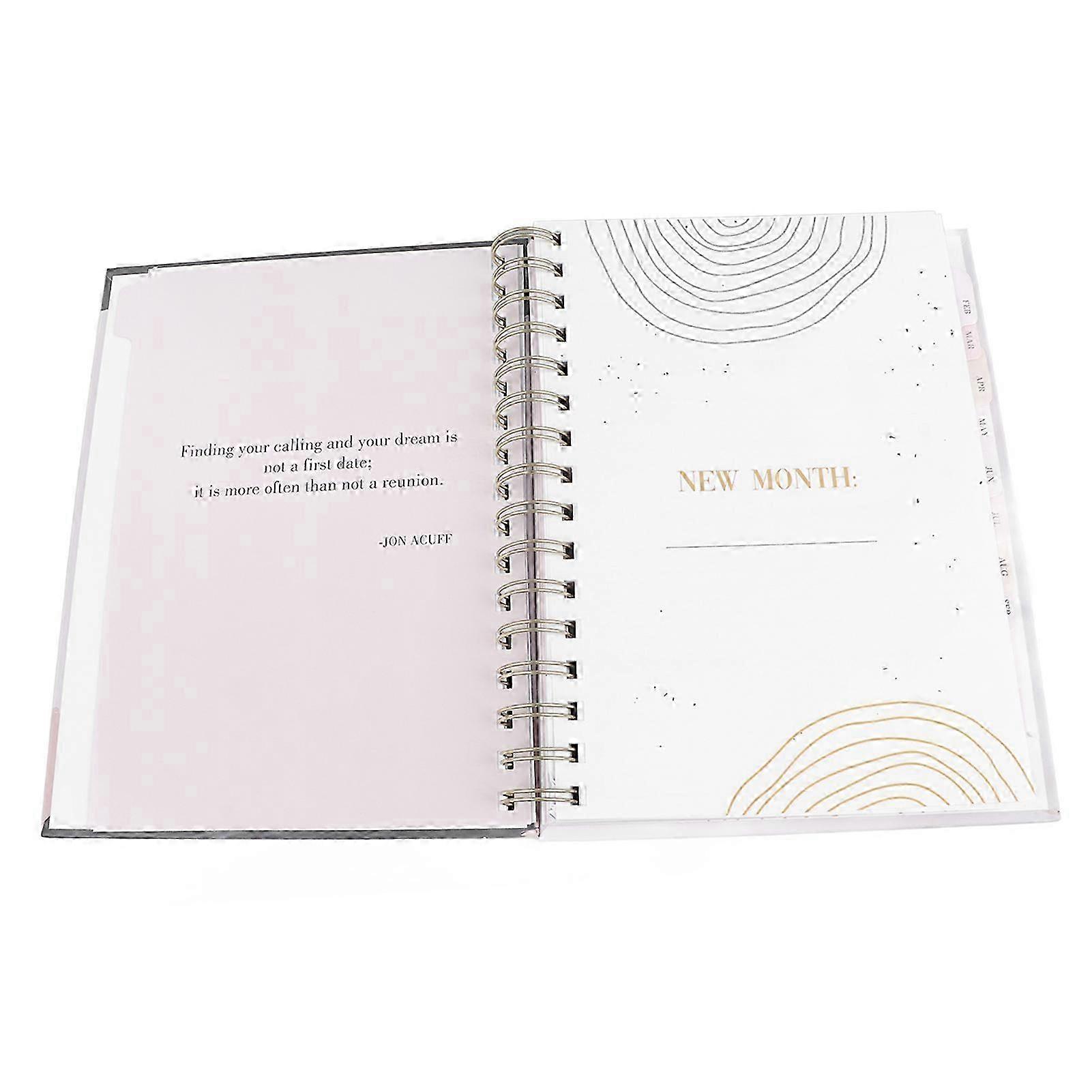 Monthly Planner A5 Twin Wire Binding Year Weekly and Monthly Planner Calendar Book with Monthly Tabs 2025