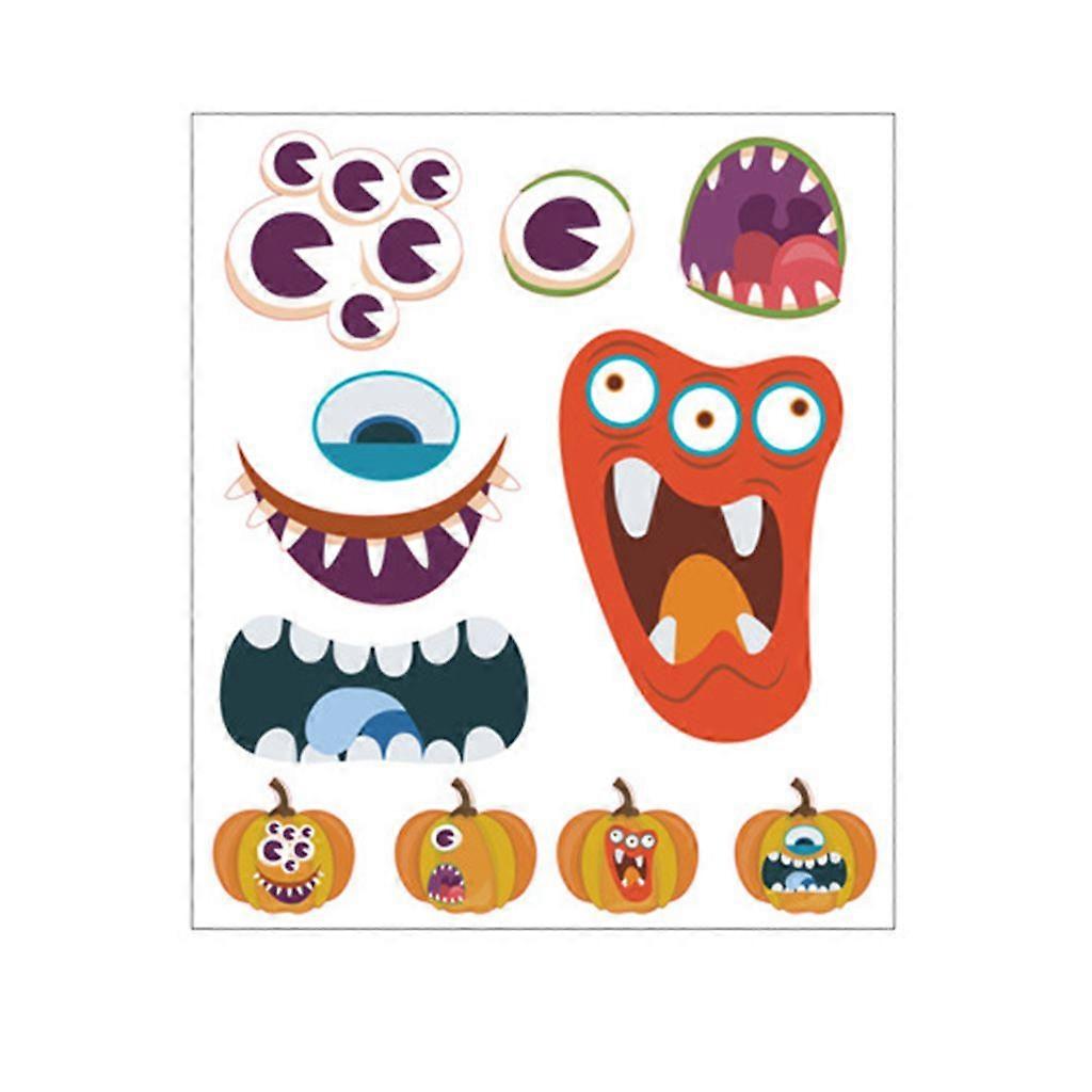 Halloween Pumpkin Decorating Stickers Funny Expression Lantern DIY Face Decals