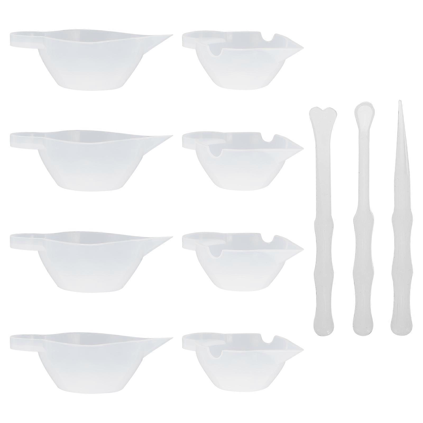 Mixing Tools For Epoxy Epoxy Mixing Tools Kit Durable Silicone Materials Diy Making White 4X6 2Cm Cup Shape 11Pcs