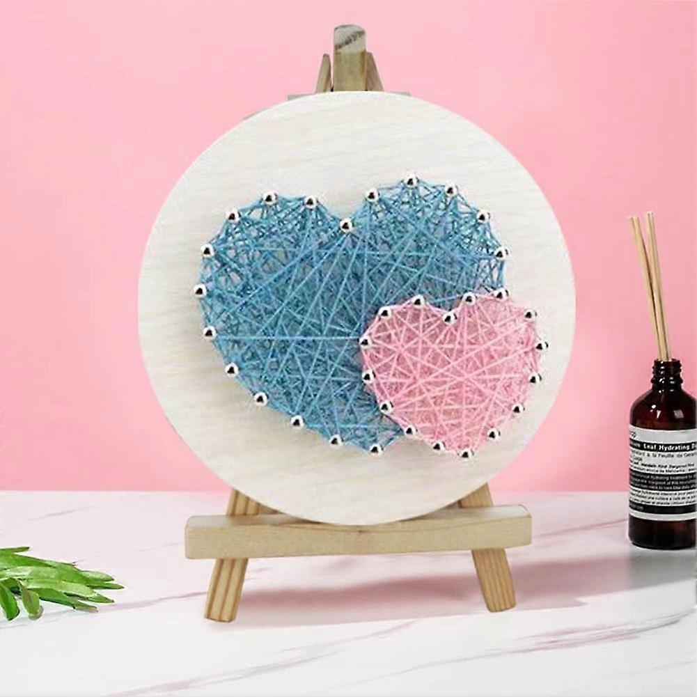 Interactive crafting experience: Create beautiful 3D string art with this complete set (Blue for pink love) Blue Pink Love