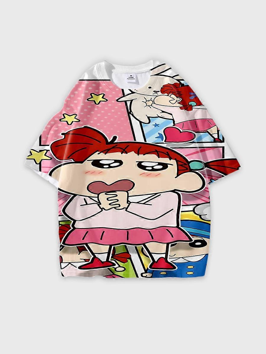 T-shirt round neck Cartoon Pattern loose short sleeve B986