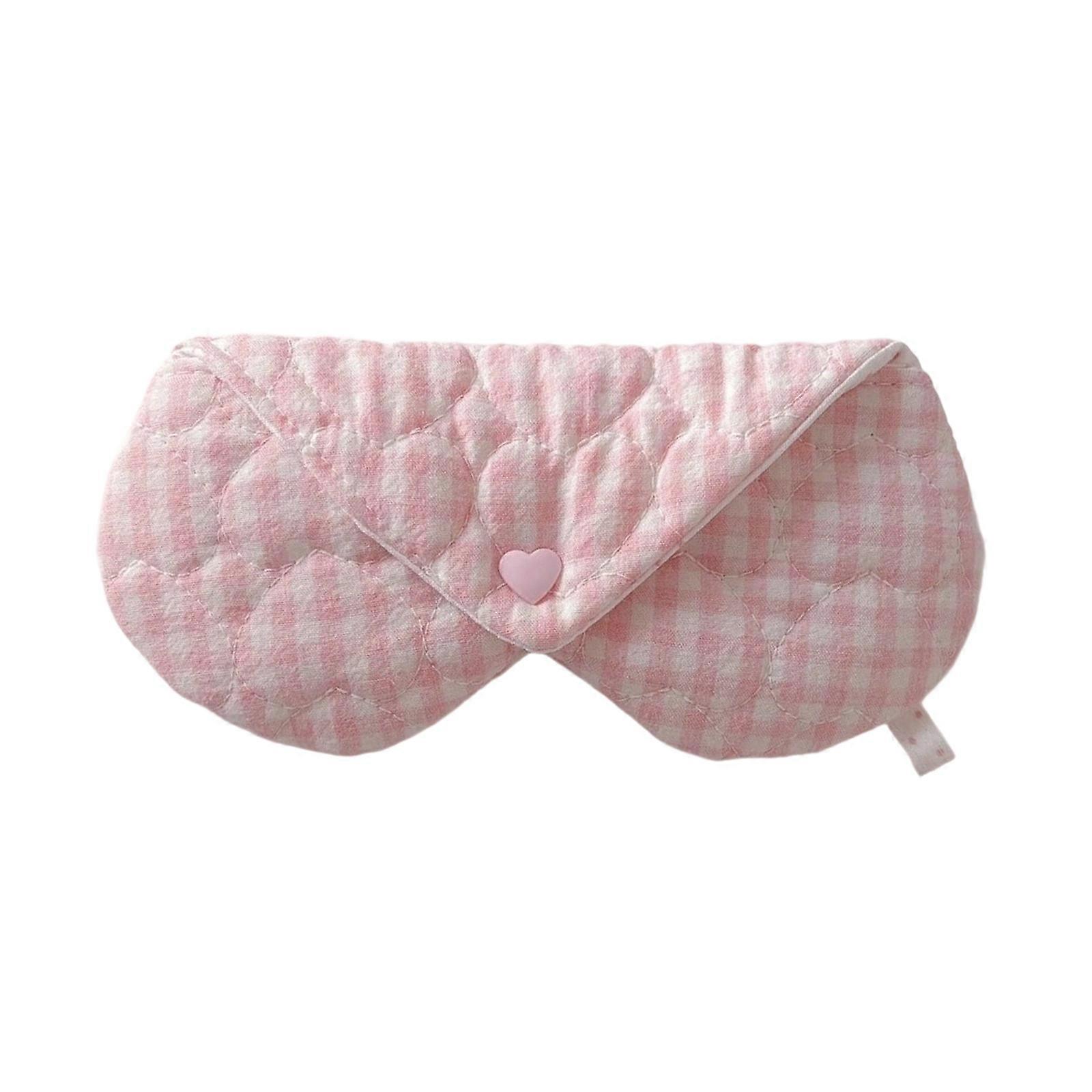 Fashionable Cloth Glasses Holder Heart Pattern Protective Lining Compact Storage Solution Protective Glasses Case  Pink