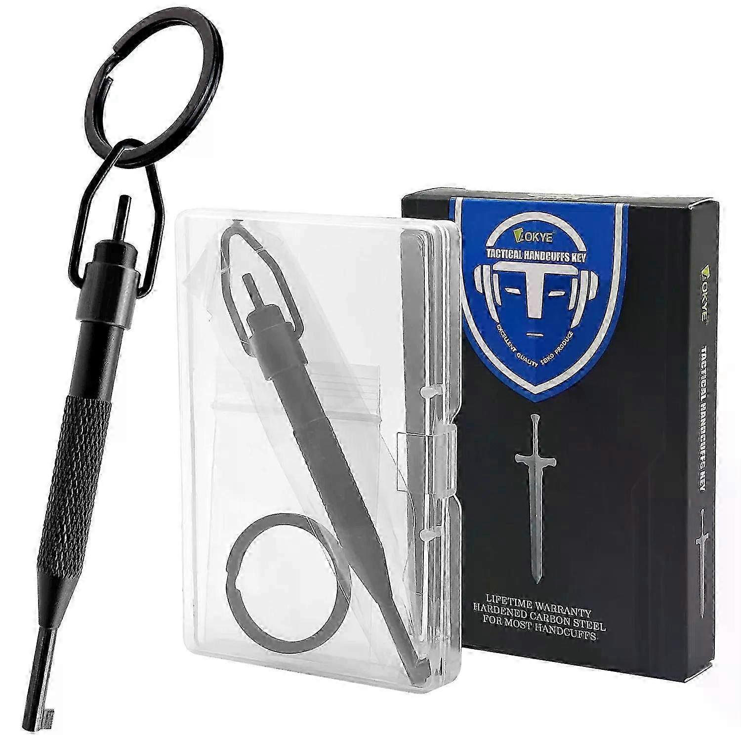 Algema Rotativa AK-01B com Chaveiro - Aço Carbono e Liga de Alumínio para Todas as Algemas Policiais Padrão