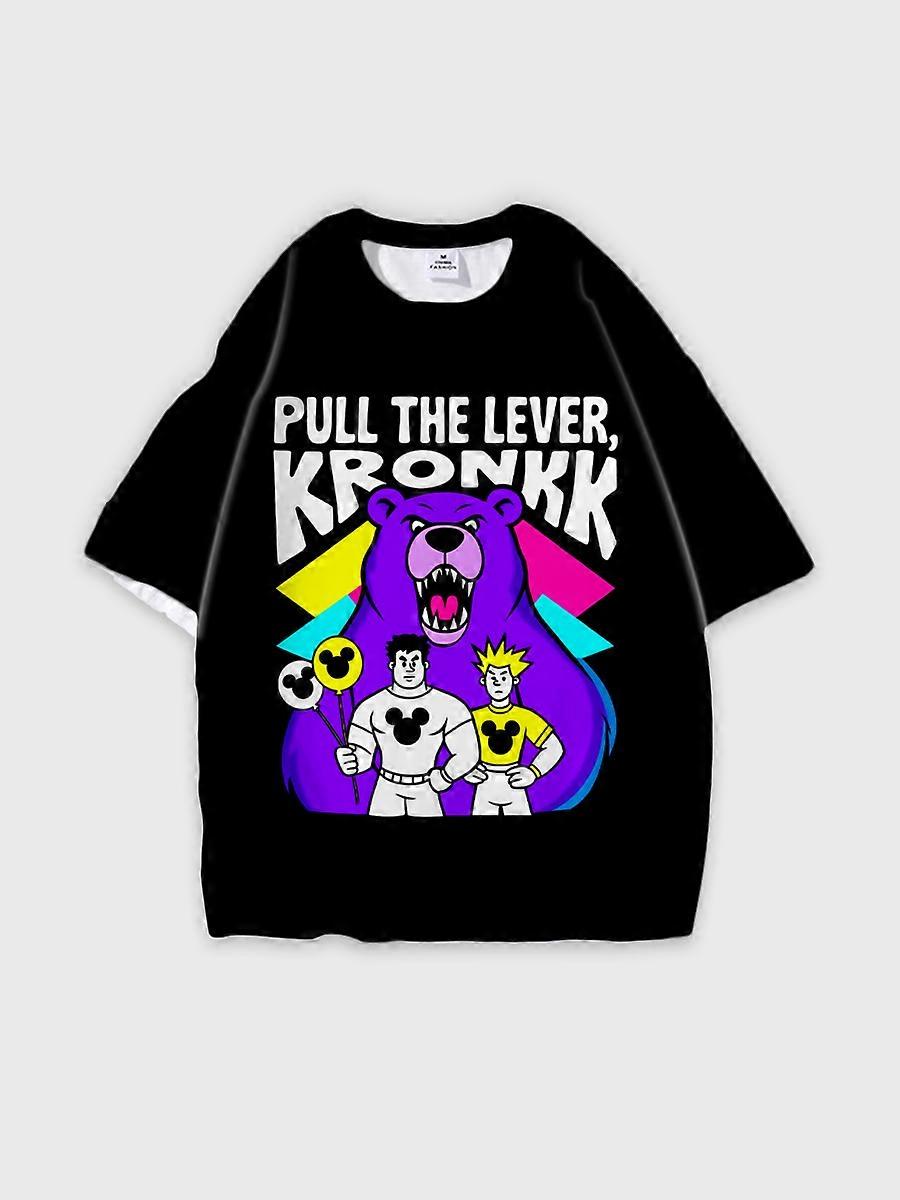 T-shirt round neck Animation Pattern loose short sleeve E1164