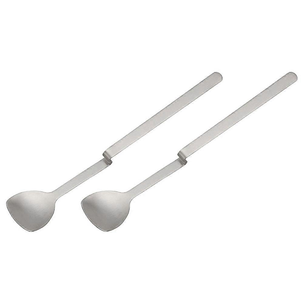Multi-Function Spoon Honey Spoons Curved Handle Stirring Kitchen Utensils 18.6X3.1X0.9Cm 2Pcs