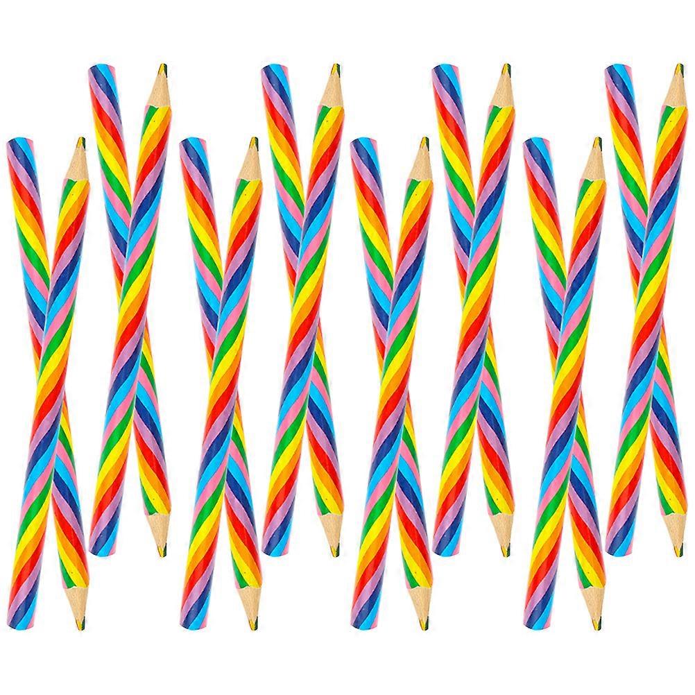 16 Pcs Rainbow Design Wood Pencils for Kids Drawing and Painting Multi Color Ergonomic Comfortable Size