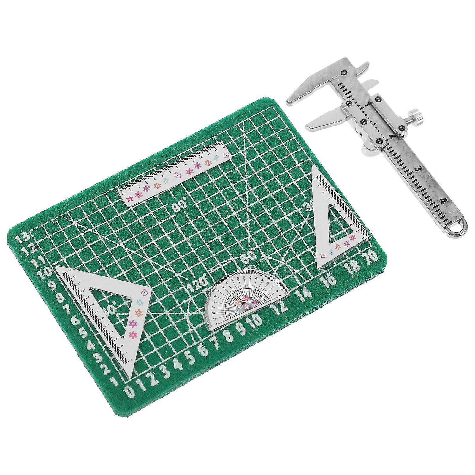 Dollhouse Furniture Mini Ruler Plastic Decoration for DIY Manual Projects Rectangular 1Set