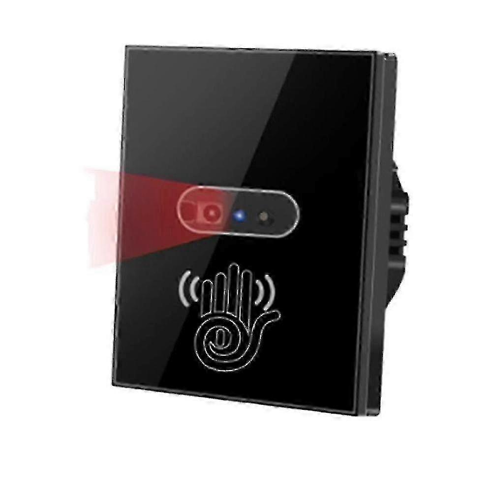 No touch glass panel switch for electrical systems with wave sensor
