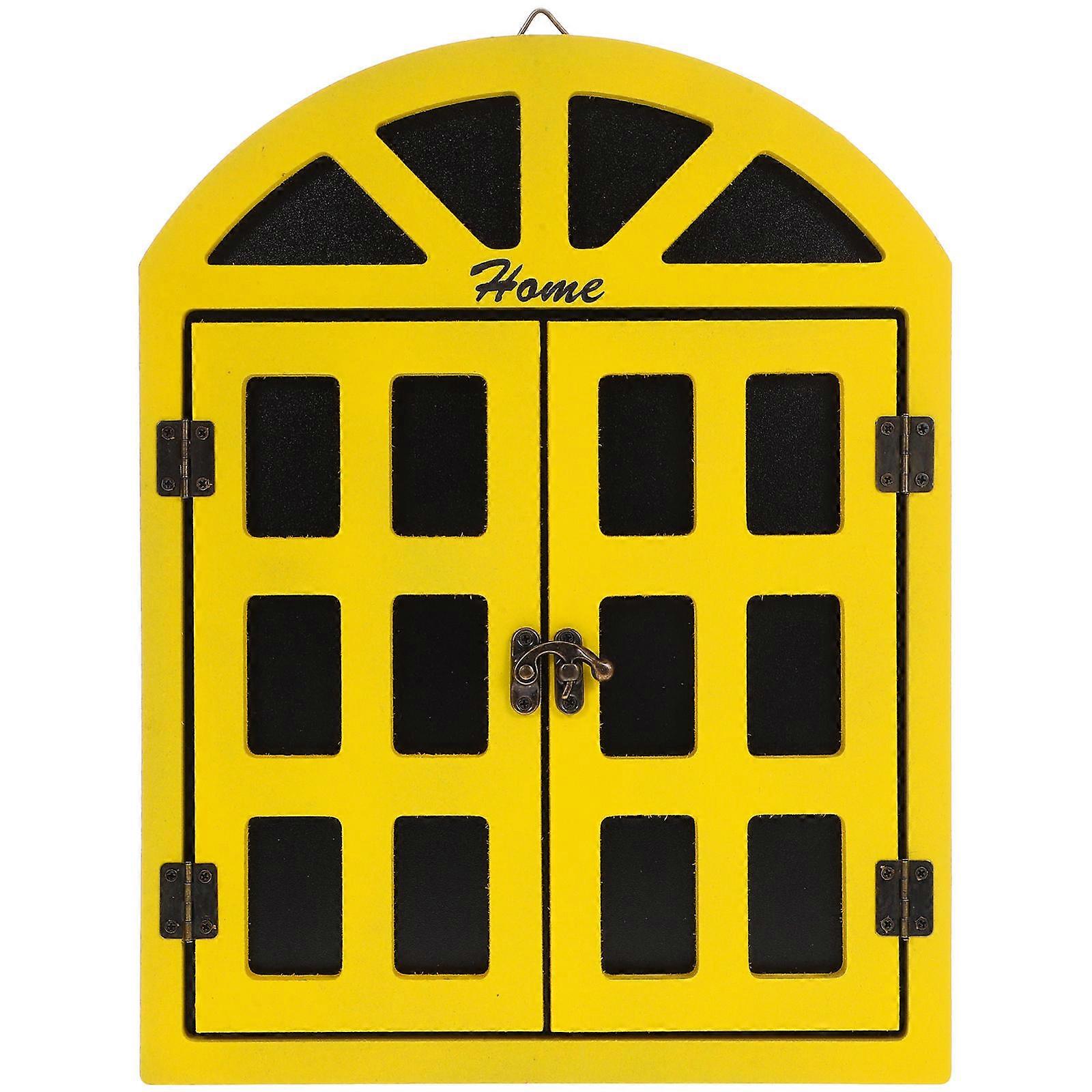 Small Chalkboard Hanging Sign For Homeowners And Business Owners Yellow Wood Erasable Message Writing 1Set