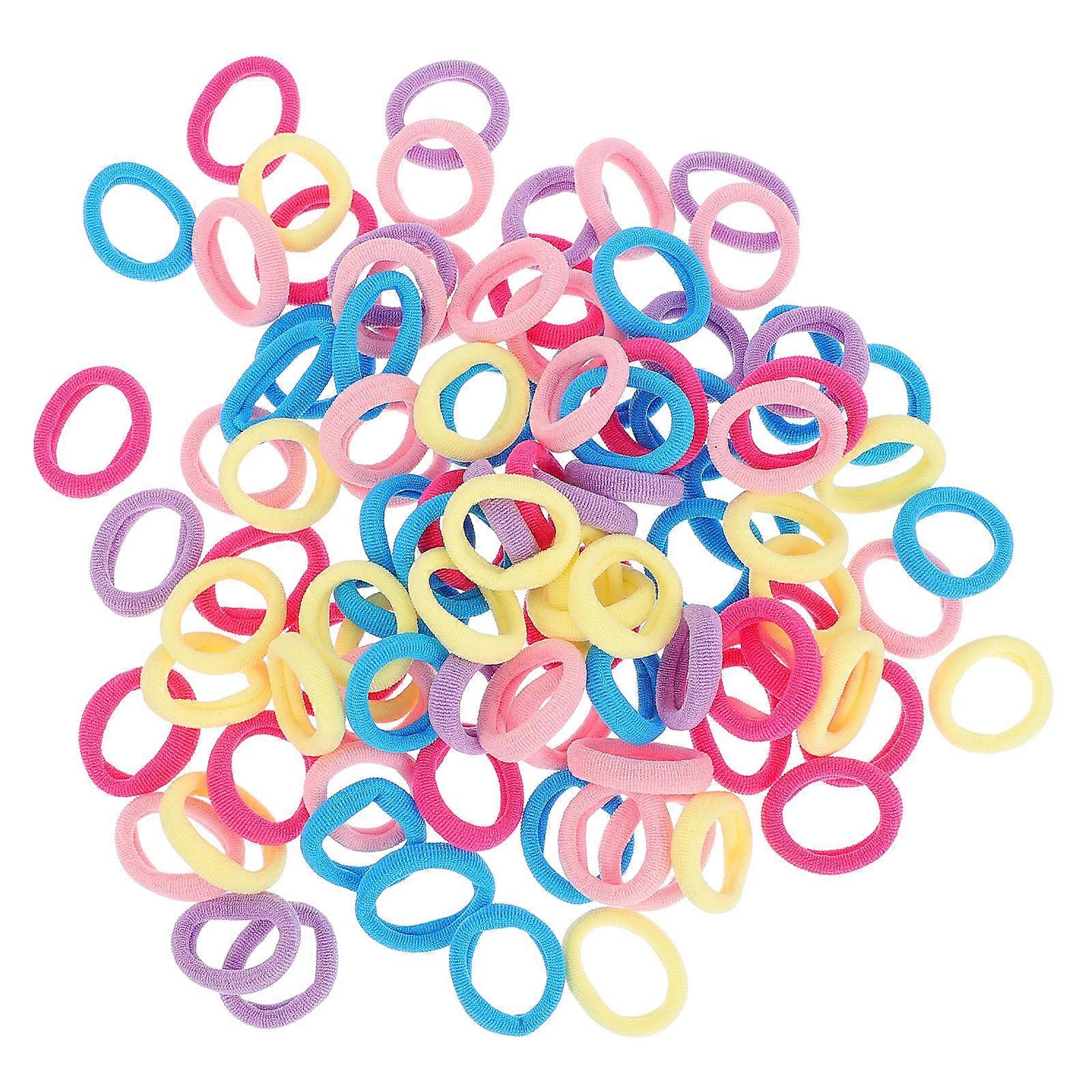 200Pcs Hair Accessories for Children Assorted Color Simple Design and Comfortable Usage Hair Binding 2X2CM