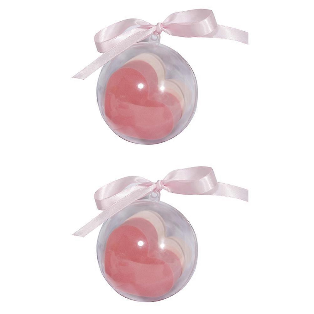 2 Heart Shaped Makeup Sponges Set Soft, Bouncy & Hydrophilic for Powder Application Pink Beige Beauty Tool for Home Use