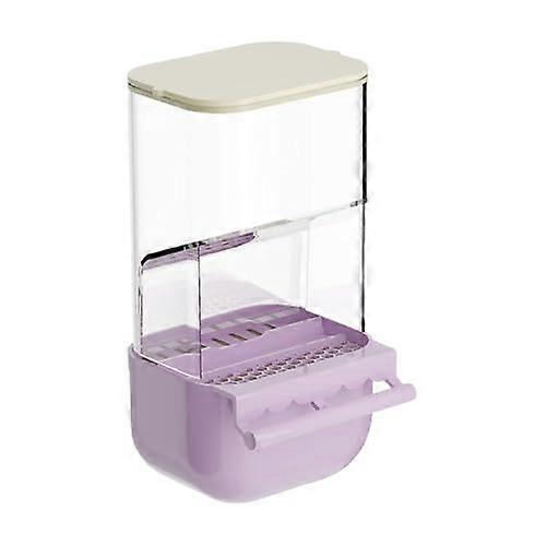 Bird Food-Water Dispenser Set, Automatic Parrot Feeder for Nymphs, Parakeets and Canaries, Clear 9x9x18cm Container