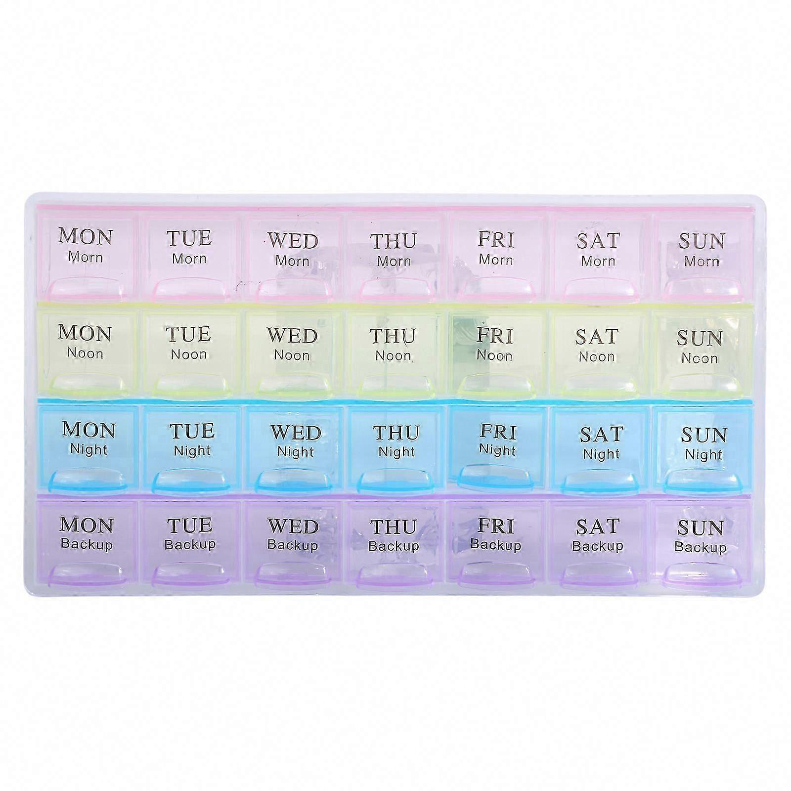 for Creative 7-Day Mediplanner for Pill Box Clear Weekly Tablet Box for Pill Organizer for Case 4-Times-a-Day for Pill P