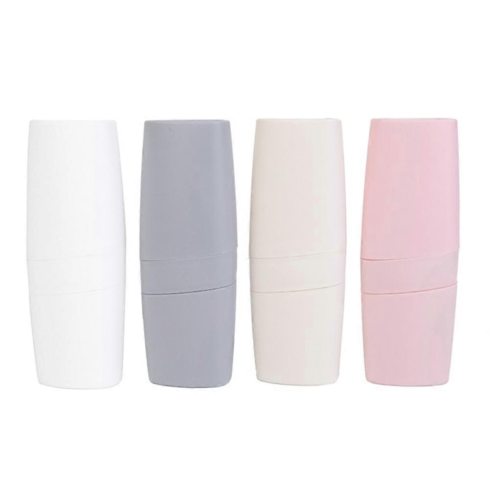 Portable Travel Toothbrush Box for Storage Use Made of Durable Plastic Beige 2 Pieces Lightweight