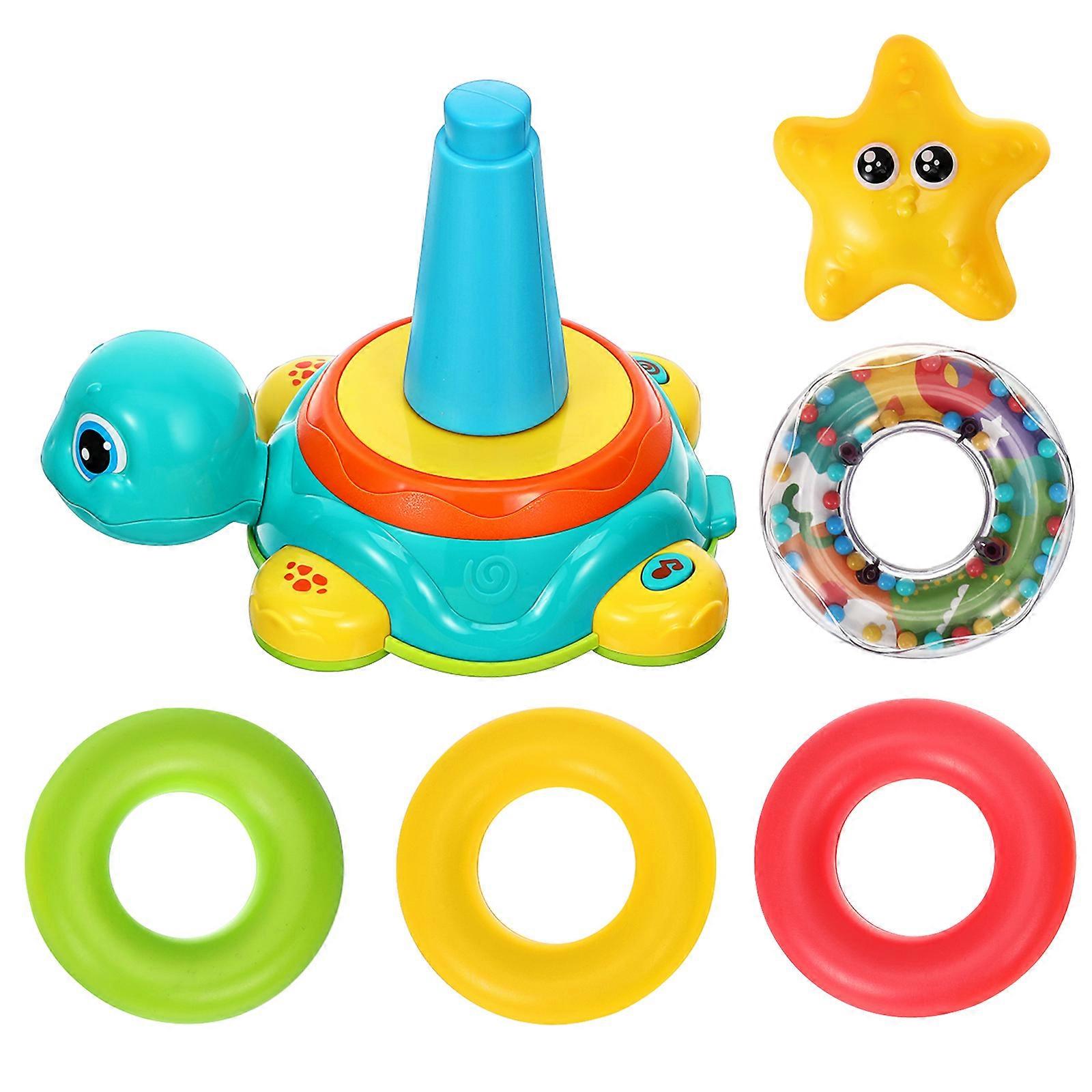 Stacking Turtle Musical Light Up Stacker for Creative Play, Sensory Development, and Parent Interaction with Compact Design