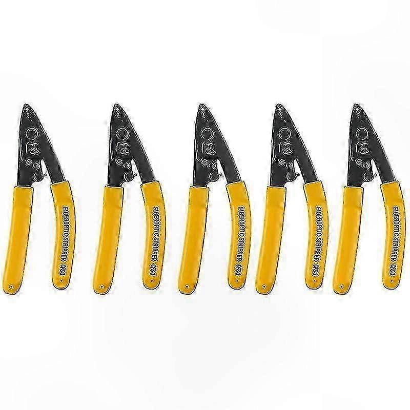 5PCS Three-Port Fiber Optic Stripper Pliers for FTTH Applications Miller Tool Set Wire Stripping Solution