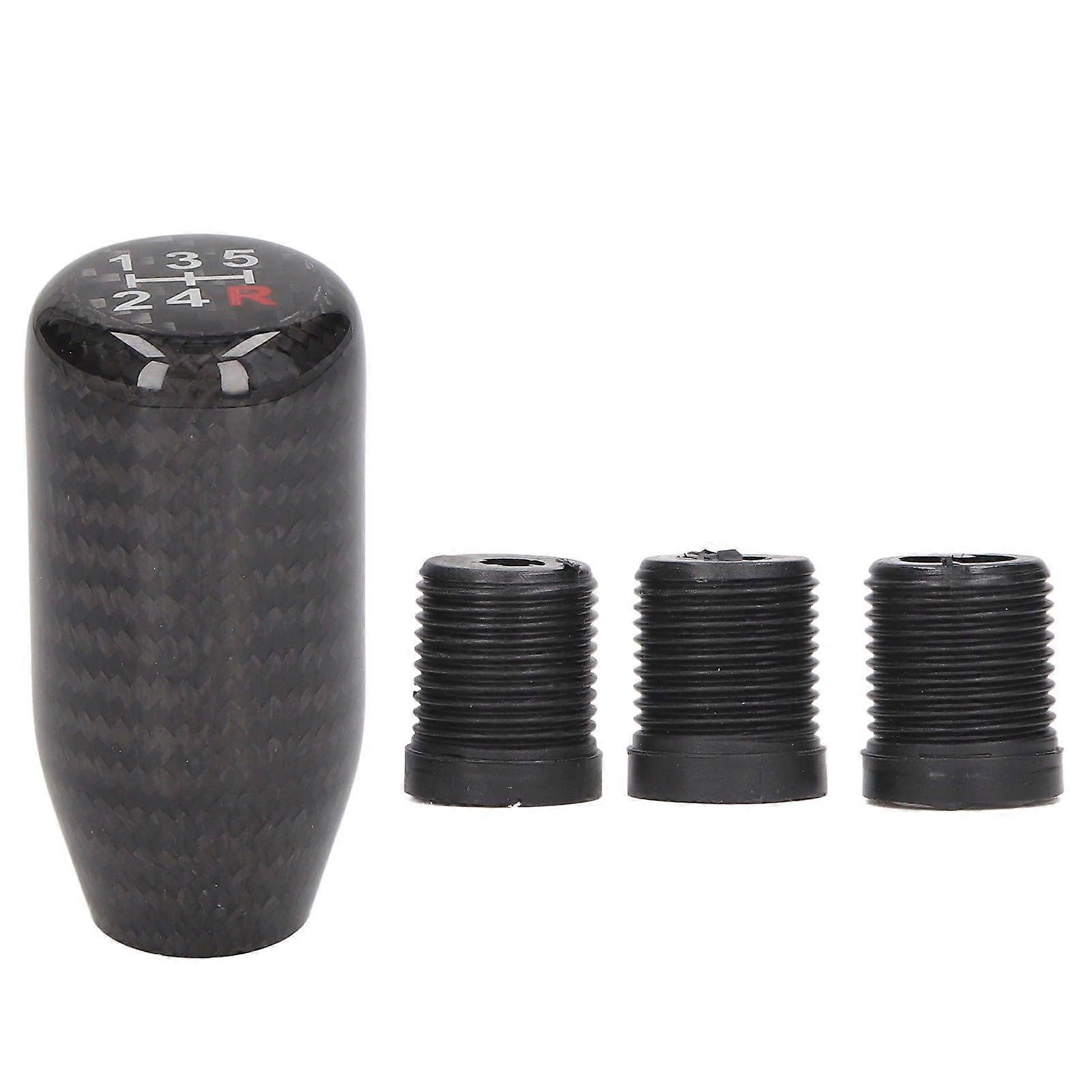 Carbon Fiber Gear Shift Knobs 5 Gears Comfortable Touch Smooth Surface