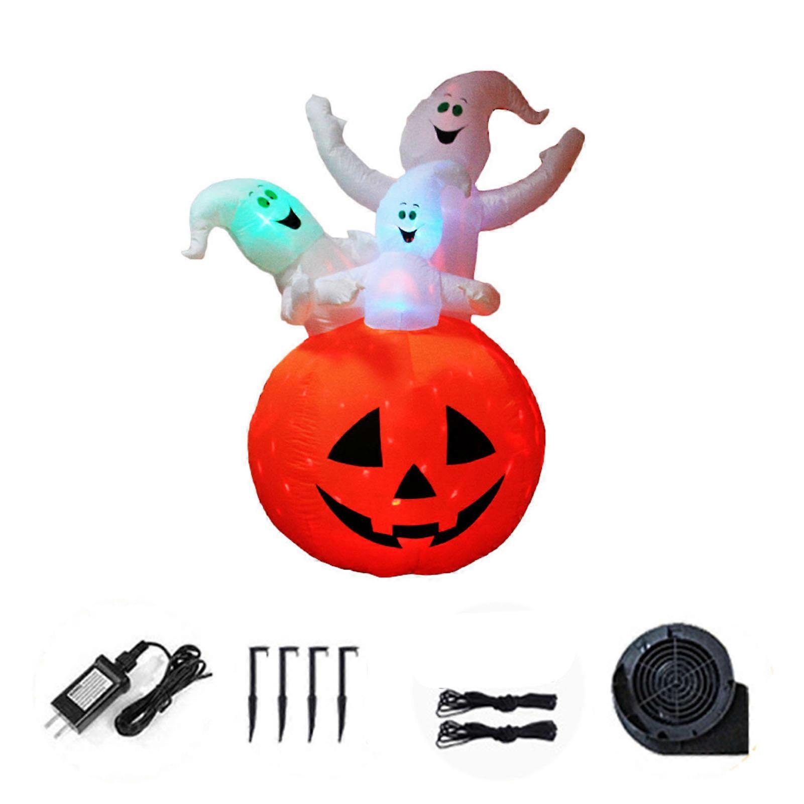 Halloween Inflatable Decor Versatile Easy to Use Eye Catching Ghost Pumpkin Blow Up Yard Decoration for Party Outdoor Garden Lawn