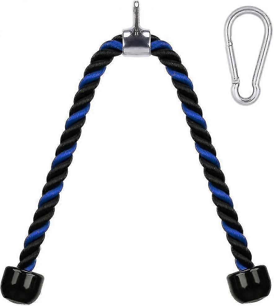 Piao Heavy Duty Tricep Rope 36 Inches Pull Down Fitness Cable Attachment Machine Coated Nylon Rope With Stainless Steel Snap Hook
