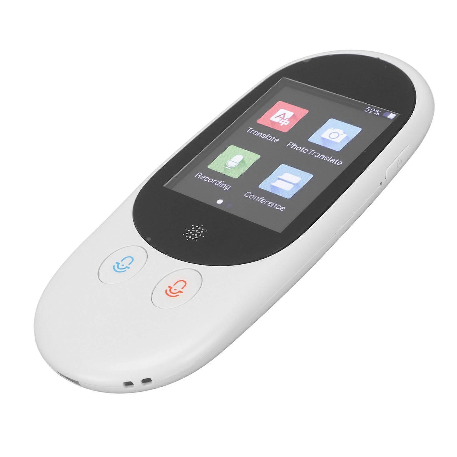 Language Translator Device 2.4in Touch Screen Real Time Two Way Translation Portable Intelligent Voice Translator White 