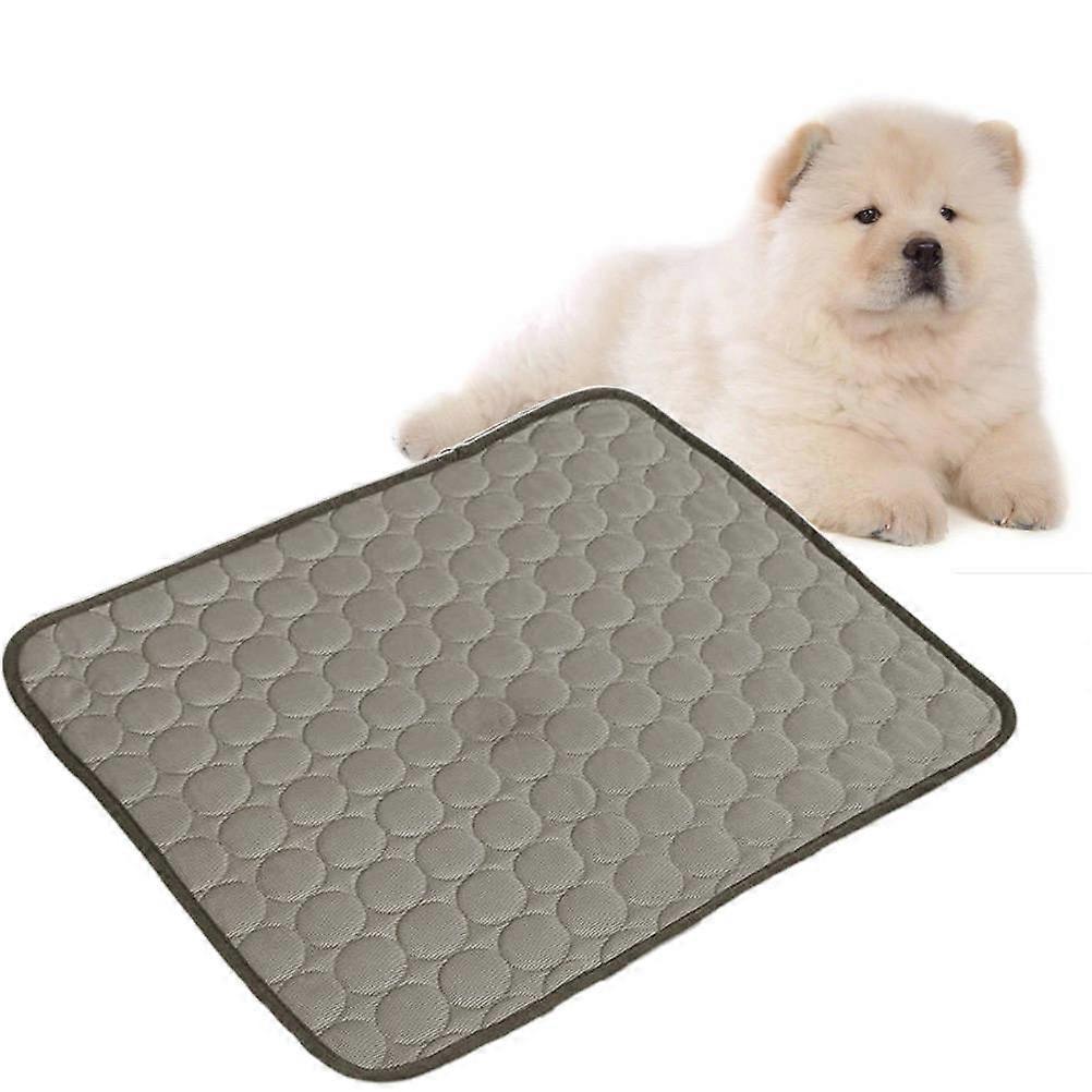 Cooling Dog Blanket in Coffee Color Made of Ice Silk for Indoor Outdoor Use Breathable Mesh Back 1 Size