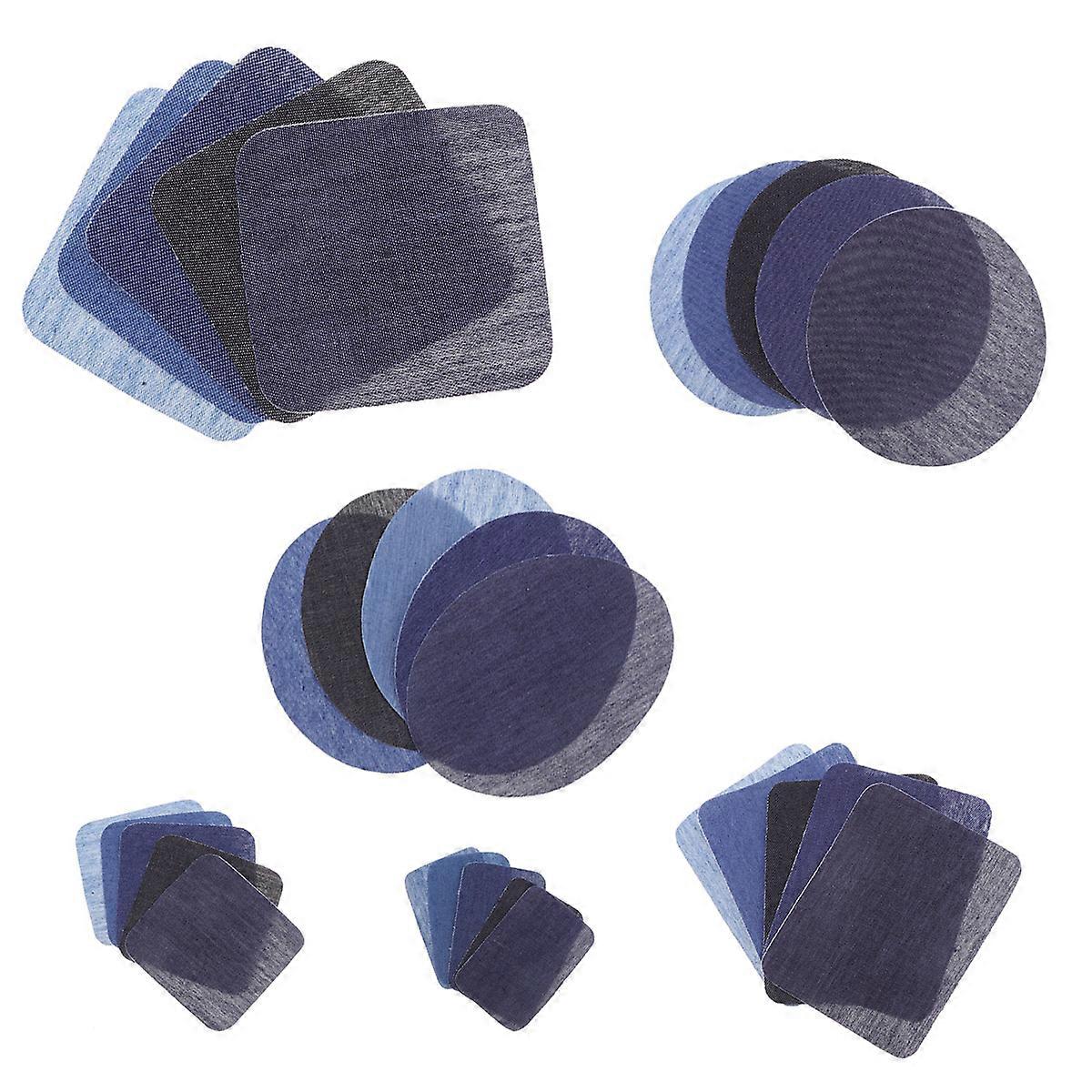 Jean Iron-On Patches 24Pcs For Mend Clothes Users Blue Square Convenient Design