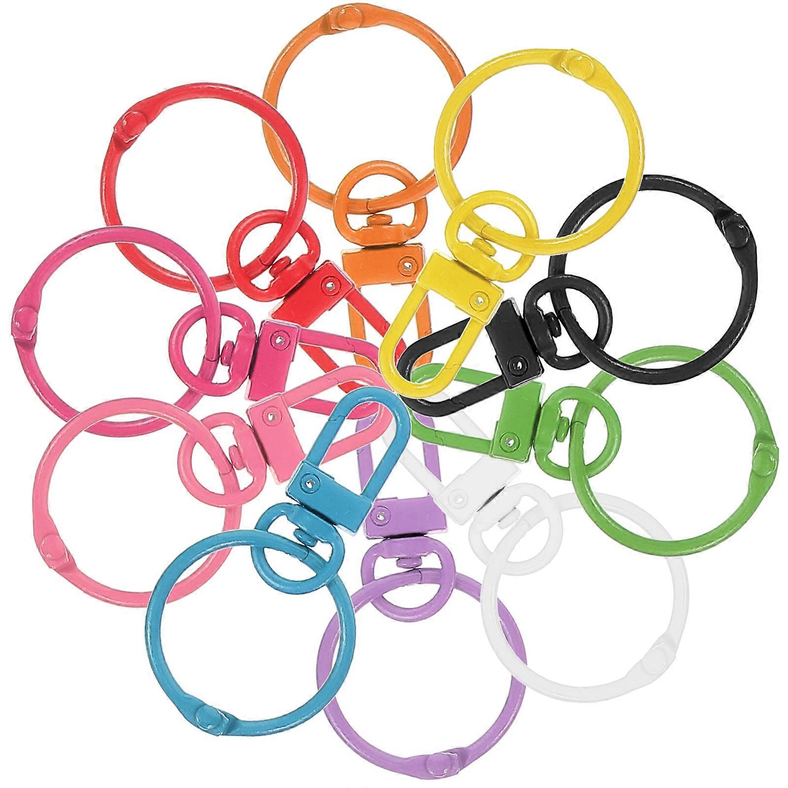 Rotatable Key Chain Buckles with Zinc Alloy Material Assorted Color for Home Use 10pcs