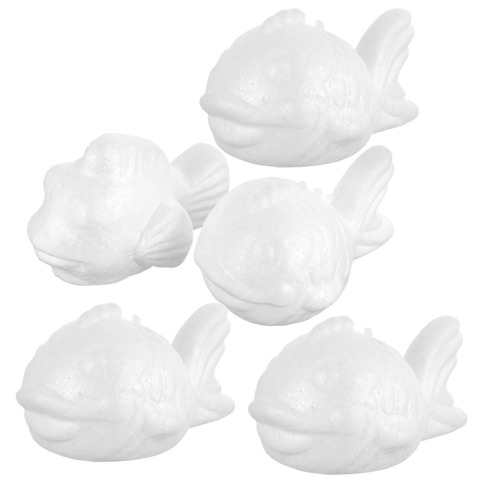DIY Foam Fish for Crafting 5Pcs White Paintable Unfinished Foam Fish