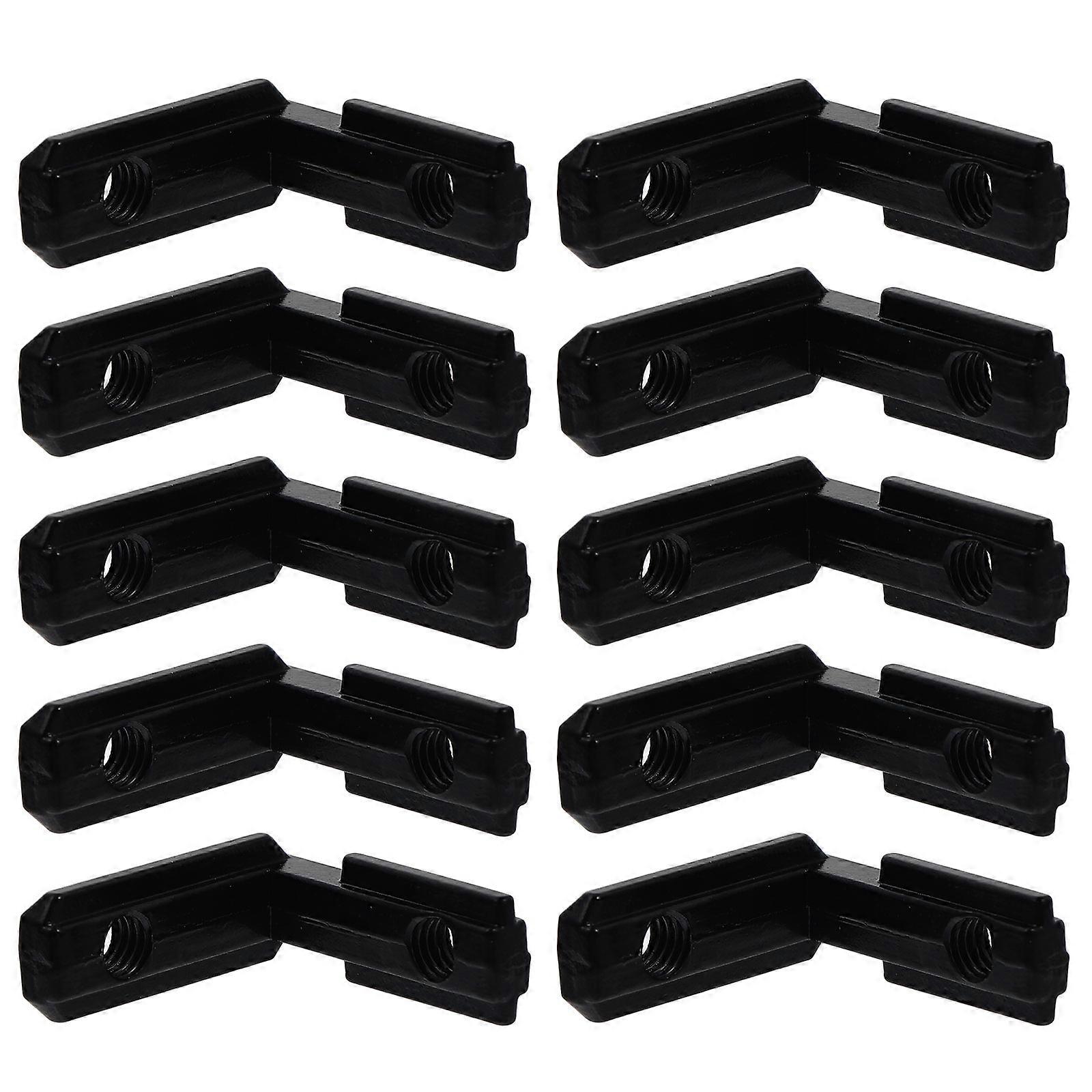 Corner Bracket Connector 20Pcs Inside Joint Fasteners For Chairs Black Aluminum Use