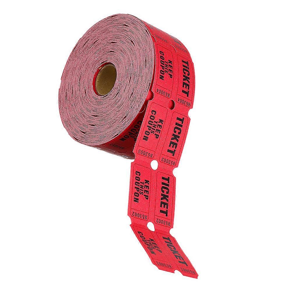 2000 Ticket Roll Universal Raffle Tickets For Carnival Events Customers Red Simple Design